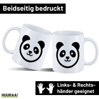 Kaffeetasse Panda Kopf Silhouette 330ml