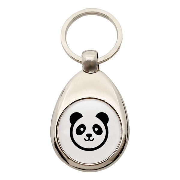 Schlüsselanhänger Panda Kopf Silhouette