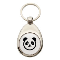 Schlüsselanhänger Panda Kopf Silhouette
