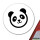 Aufkleber Panda Kopf Silhouette 10cm Sticker