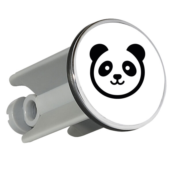 Waschbeckenstöpsel Panda Kopf Silhouette 4cm Abflussstopfen