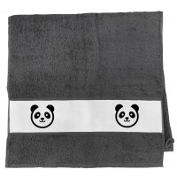 Handtuch Panda Kopf Silhouette 50x100cm