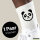 Socken Panda Kopf Silhouette Größe 37/46 White Motiv Tennissocken