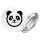 Button Panda Kopf Silhouette Anstecker