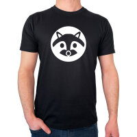 Herren T-Shirt Waschbär Kopf Silhouette...