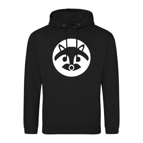 Unisex Hoodie Waschbär Kopf Silhouette Größe S-3XL