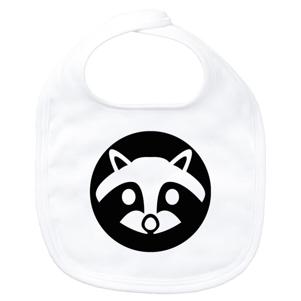Baby Lätzchen Waschbär Kopf Silhouette Klettverschluss