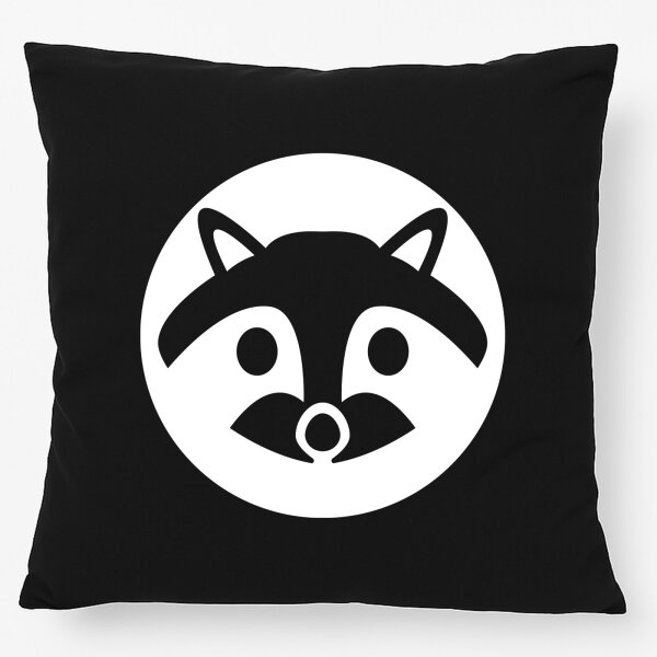 Kissen Waschbär Kopf Silhouette 40x40cm