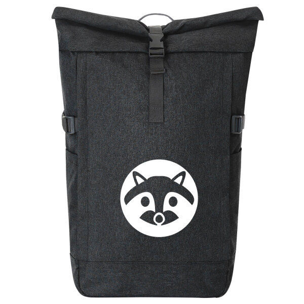 Kurierrucksack Waschbär Kopf Silhouette 30-44 Liter Black Melange