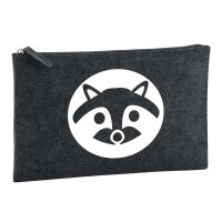 Kulturbeutel Waschbär Kopf Silhouette 1 Liter Filz...