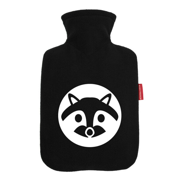 Wärmflasche Waschbär Kopf Silhouette
