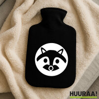 Wärmflasche Waschbär Kopf Silhouette