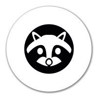 Aufkleber Waschbär Kopf Silhouette 10cm Sticker