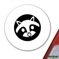 Aufkleber Waschbär Kopf Silhouette 10cm Sticker