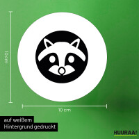Aufkleber Waschbär Kopf Silhouette 10cm Sticker