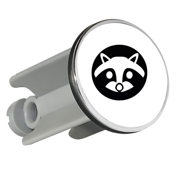 Waschbeckenstöpsel Waschbär Kopf Silhouette 4cm Abflussstopfen