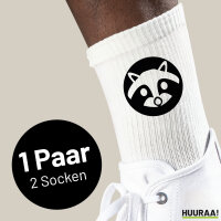 Socken Waschbär Kopf Silhouette Größe...