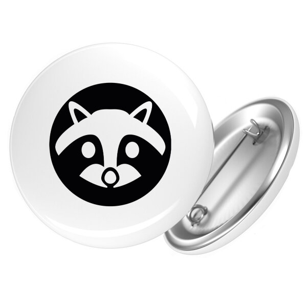 Button Waschbär Kopf Silhouette Anstecker