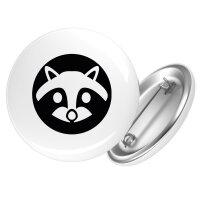 Button Waschbär Kopf Silhouette Anstecker