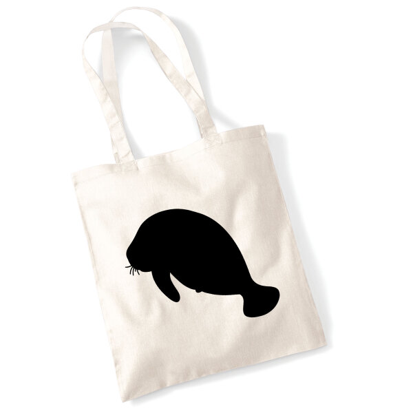 Jutebeutel Seekuh Silhouette 10 Liter