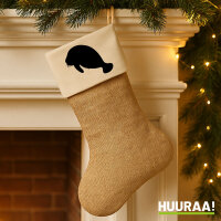 Weihnachtsstrumpf Seekuh Silhouette Beige