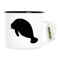 Emaille Tasse Seekuh Silhouette 300ml Vintage Emaille Becher