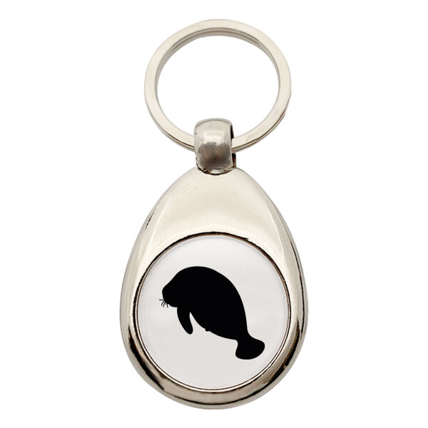 Schlüsselanhänger Seekuh Silhouette