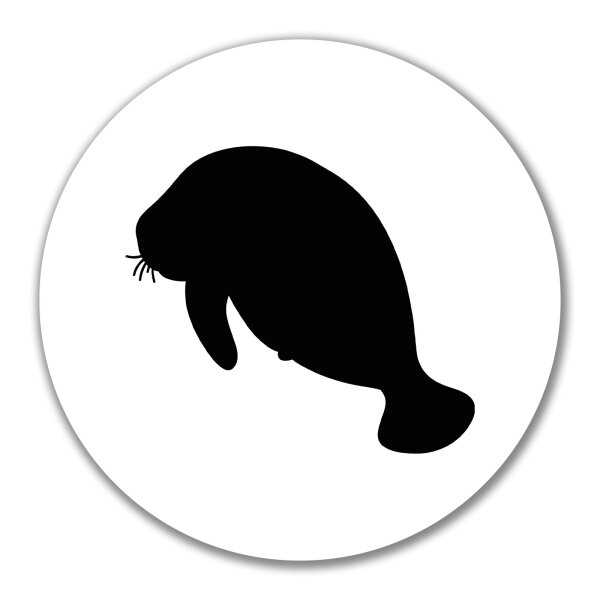 Aufkleber Seekuh Silhouette 10cm Sticker