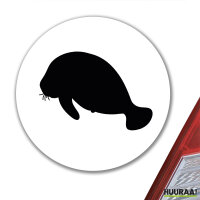 Aufkleber Seekuh Silhouette 10cm Sticker