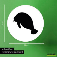 Aufkleber Seekuh Silhouette 10cm Sticker