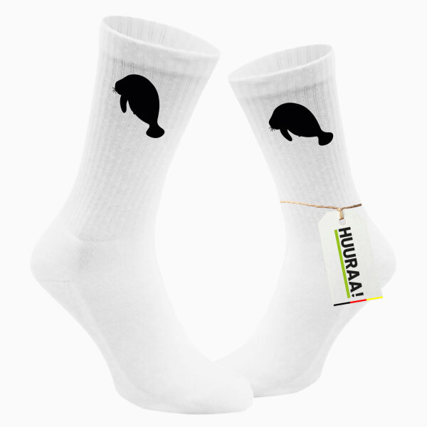 Socken Seekuh Silhouette Größe 37/46 White Motiv Tennissocken