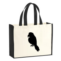 Jutetasche Papagei Silhouette 21 Liter Black