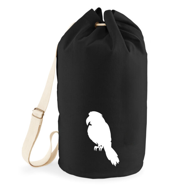 Seesack Papagei Silhouette 20 Liter Rucksack Black