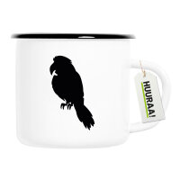 Emaille Tasse Papagei Silhouette 300ml Vintage Emaille Becher
