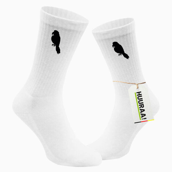 Socken Papagei Silhouette Größe 37/46 White Motiv Tennissocken