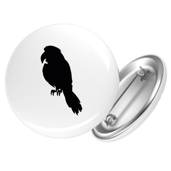 Button Papagei Silhouette Anstecker