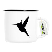 Emaille Tasse Kolibri Silhouette 300ml Vintage Emaille Becher