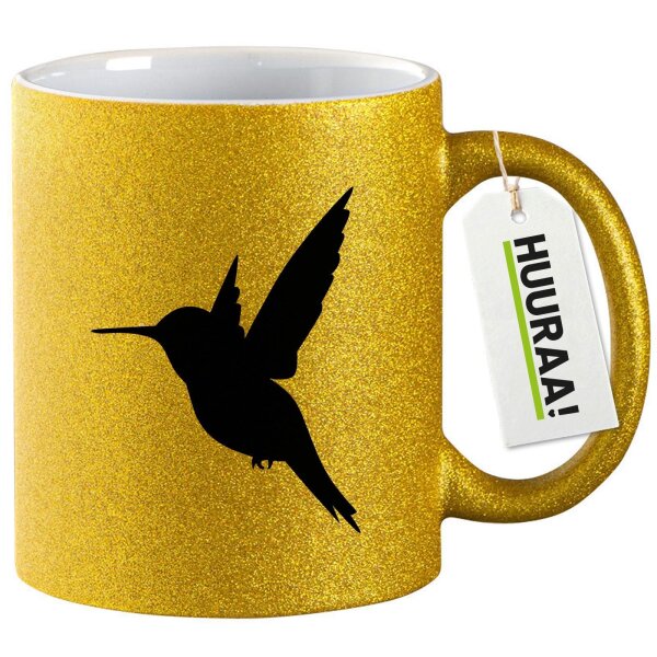 Glitzertasse Kolibri Silhouette 330ml