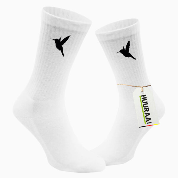 Socken Kolibri Silhouette Größe 37/46 White Motiv Tennissocken