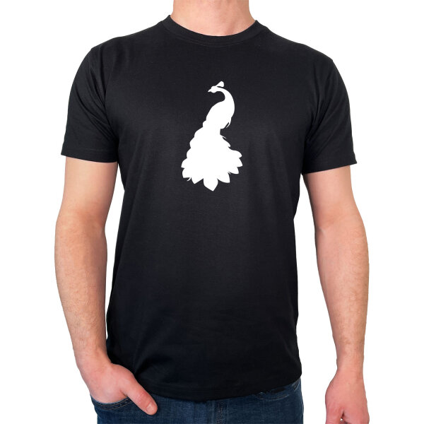 Herren T-Shirt Pfau Silhouette Größe S-3XL