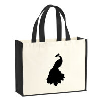 Jutetasche Pfau Silhouette 21 Liter Black