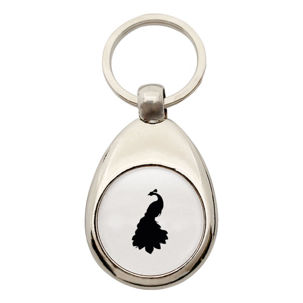 Schlüsselanhänger Pfau Silhouette