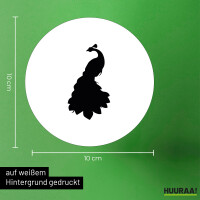 Aufkleber Pfau Silhouette 10cm Sticker