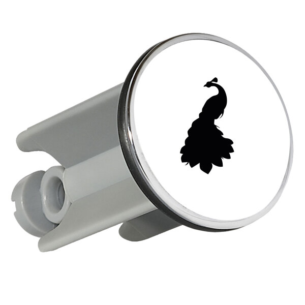 Waschbeckenstöpsel Pfau Silhouette 4cm Abflussstopfen