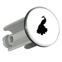 Waschbeckenstöpsel Pfau Silhouette 4cm Abflussstopfen