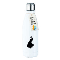 Edelstahl-Trinkflasche Pfau Silhouette 500ml Wasserflasche