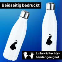 Edelstahl-Trinkflasche Pfau Silhouette 500ml Wasserflasche