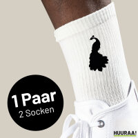 Socken Pfau Silhouette Größe 37/46 White Motiv...