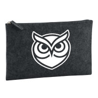 Kulturbeutel Eule Silhouette 1 Liter Filz Charcoal...