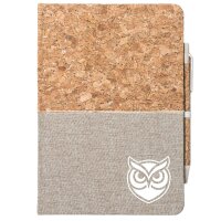 Notizbuch Eule Silhouette 80 Blatt inkl. Kugelschreiber